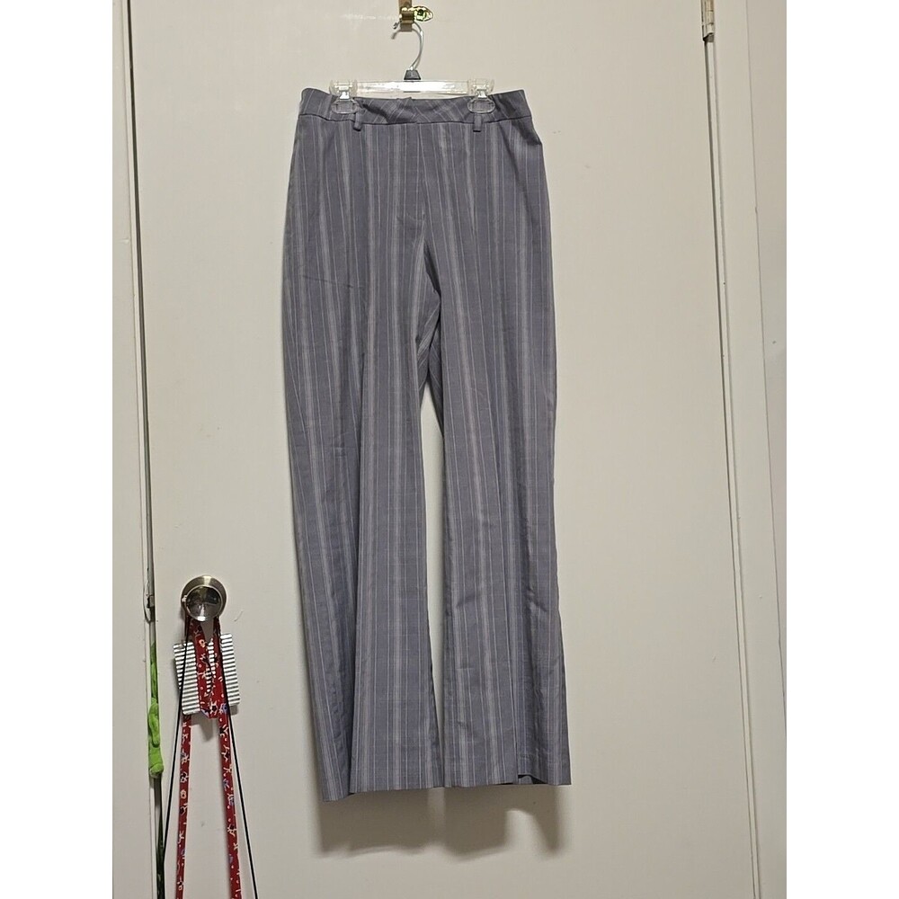 Gloria Vanderbilt Pants STRETCH Size 8 Gray 29.5 Inch Inseam SLACKS PINSTRIPE